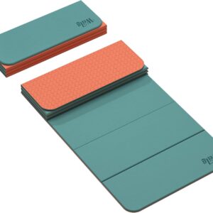 Foldable Yoga Excercise Mat 71″L x 24″W, Odourless Light Weight POE Mat For Home Fitness and Gym Workouts, 1/4 inch Non-slip Design for All Types of Yoga Pilates（Green Orange）