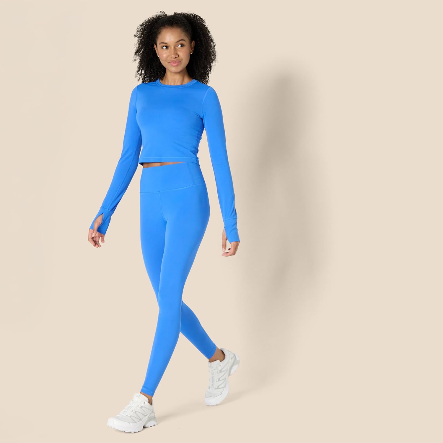 Amazon Essentials Womens Active FormFlex Buttery Soft Long Sleeve Slim Fit Crop Layering Workout Top - Image 5