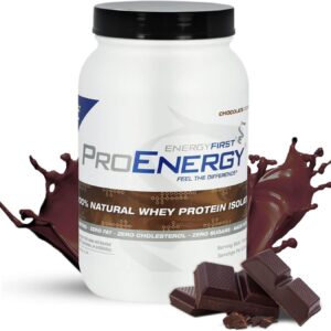 EnergyFirst Grass-Fed Chocolate Whey Protein Isolate (2lb), High-Protein Shake, Gluten-Free, Non-GMO Ideal for Meal Replacement & Workout Recovery, 35 Servings