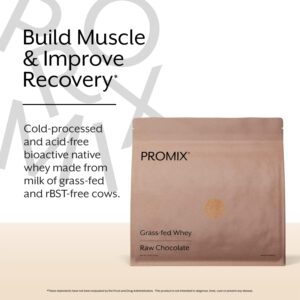 ProMix Nutrition Whey Protein Powder, Chocolate – Grass-Fed – ­Post Workout Fitness & Nutrition Shakes, Smoothies, Baking & Cooking Recipes – Gluten-Free – 2.5 Pound (Pack of 1)