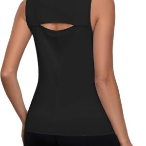 Loovoo Women’s Workout Tank Tops Loose Fit Open Back Running Shirts Sleeveless Quick Dry Athletic Gym Yoga Top
