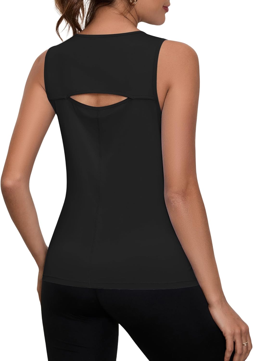 Loovoo Women's Workout Tank Tops Loose Fit Open Back Running Shirts Sleeveless Quick Dry Athletic Gym Yoga Top - Image 2