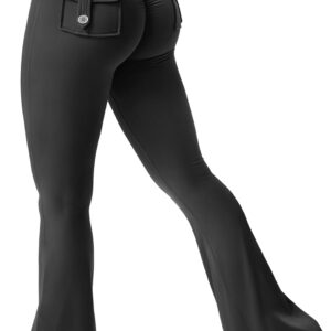 YEOREO CoreFlex Flare Leggings with Pockets for Women Scrunch Workout Leggings Butt Lifting Gym Yoga Pants