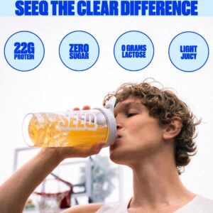 SEEQ Clear Protein Powder – Blue Razz Freeze – 22 Servings – 22g Clear Whey Protein Isolate – Zero Sugar – 0g Lactose – Allergen Friendly – GLP1 Support – Bone Health – Muscle Post Workout Recovery