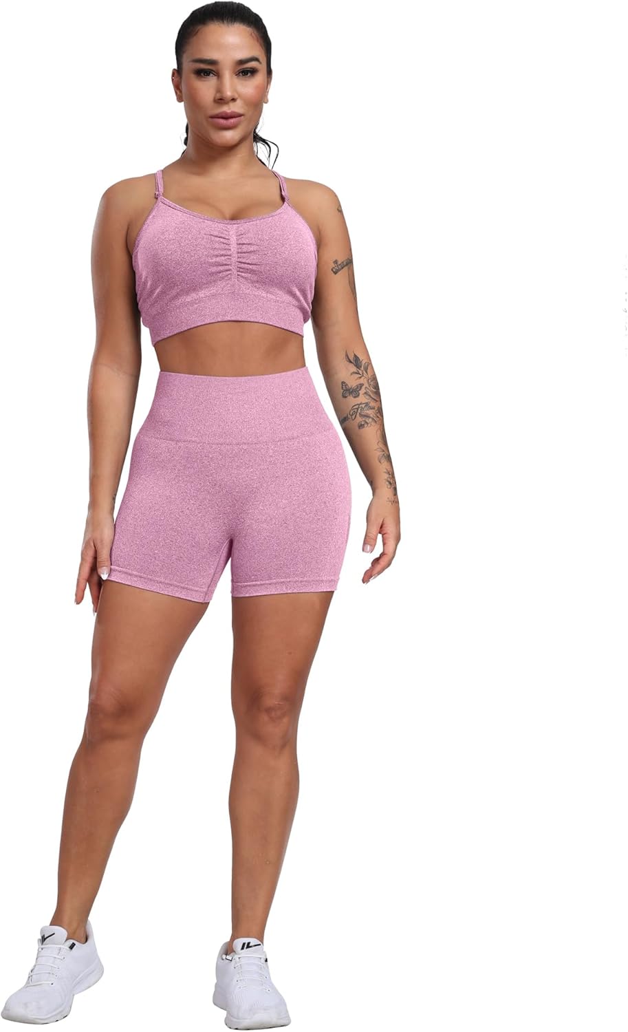 CHRLEISURE Women's 4 Packs Workout Gym Shorts, High Waisted Butt Lifting Scrunch Butt Seamless Booty Shorts - Image 3
