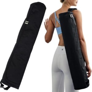 Ogetok Yoga Mat Bag, Full Zip Exercise Yoga Mat Carrier Bag with Adjustable Strap, Waterproof Yoga Mat Carry Bag Strap for Most Yoga Mats to Gym Class Beach Park Travel for Women & Men (Black)