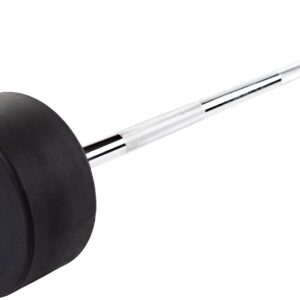 Body-Solid (SBB80) Rubber Coated Fixed Weights Straight Barbell Bar for Weightlifting Exercise Bodybuilding Strength Training, 80lb (Midnight Black)