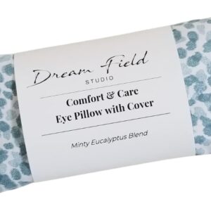 Mint Eye Pillow with Washable Cover – Handmade Aromatherapy Eye Pillow for Yoga, Meditation & Relaxation | Blue Spa Print