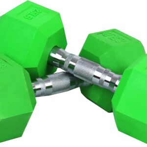 Fivids Colored Rubber Encased Hex Dumbbell in Pairs