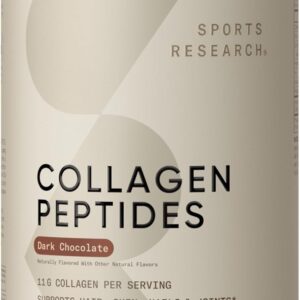 Sports Research Collagen Peptides – Hydrolyzed Type 1 & 3 Collagen Powder Protein Supplement for Healthy Skin, Nails, & Joints – Easy Mixing Vital Nutrients & Proteins, Collagen for Women & Men