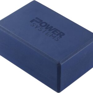 Power Systems Yoga Block | Commercial Grade Foam, Lightweight, Durable Ergonomic Support for Home and Studio Use | Yoga, Pilates, Meditation, Flexibility, and Balance with Textured Non-Slip Grip and Smooth Edges