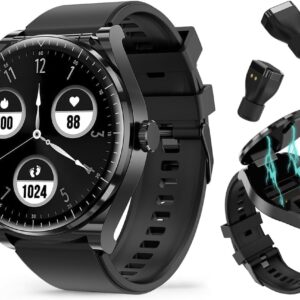 Smart Watch with Earbuds,2 in 1 Watch with Earbuds for Android iOS Can Receive Calls Messages Sleep Tracker Calorie Counter for Men Women