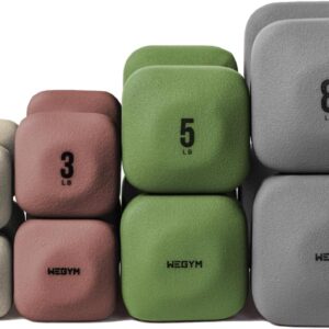 WeGym SafeGrip Square Dumbbells with Anti Slip Handles, Aesthetic Free Weights for Home Workouts, Stable Design Prevents Rolling during Floor Exercises – Set
