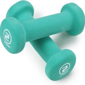 Crown Sporting Goods Set of 2 Body Sculpting Hand Weights – Soft Neoprene Coated Dumbbell Set – Supplies for Exercise, Workout, Weight Loss, Body Building – for Men, Women, Seniors, Teens, and Youth