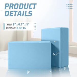 2025 Yoga Blocks 2 Pack, EVA Foam Yoga Block Supportive Latex-Free, Non-Slip Exercise Blocks, Yoga Accessories for Pilates, Meditation, Balance, Stretching and Deep Poses