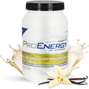 EnergyFirst Vanilla Whey Protein Isolate – Grass Pasture Fed, Zero Lactose, Gluten-Free, All-Natural, Sugar-Free Shake for Keto & Recovery, 2lb
