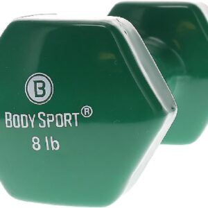 Body Sport Vinyl Coated Dumbbell Hand Weight – Exercise & Fitness Dumbbell for Home Gym Equipment Workouts – Strength Training for Men & Women