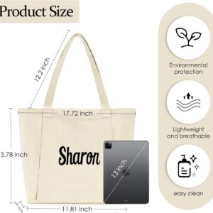 Personalized Yoga Mat Bag for Women – Large Canvas Tote with Carrier Pocket for Gym, Travel, Pilates & Beach – Customizable Embroidery Name Gift