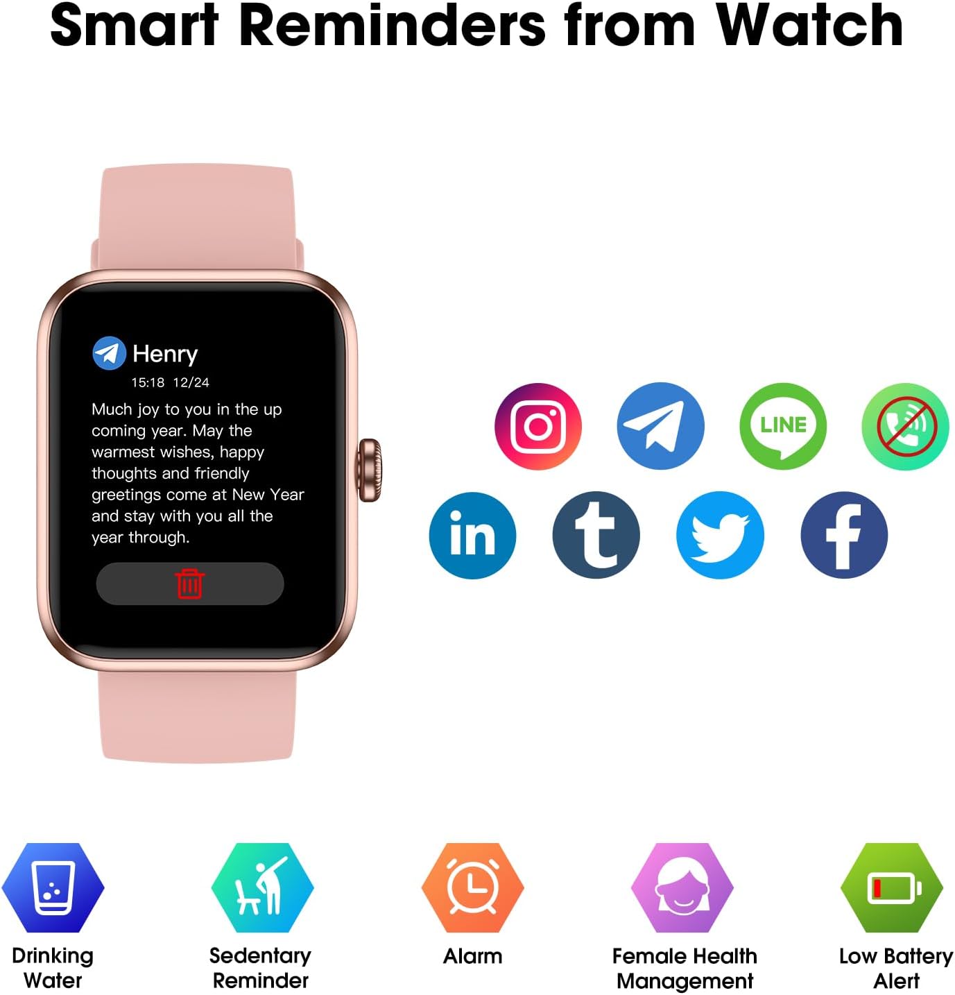 Fitness Tracker Watch, Step Tracker with Heart Rate, Blood Oxygen Sleep Monitor, 5ATM Waterproof Pedometer, Step Calorie Counter, Health Fitness Watch for Sports, Activity Tracker for Women Men - Image 6