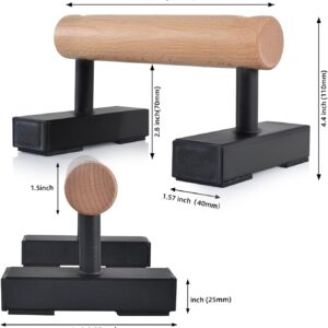 1 Pair Wood Floor Push Up Bars for Men, Anti-slip Handstand Parallettes Bars, Strength Training Push-Up Stands for Calisthenics, Fitness, Gymnastics, Workouts, Calistenia