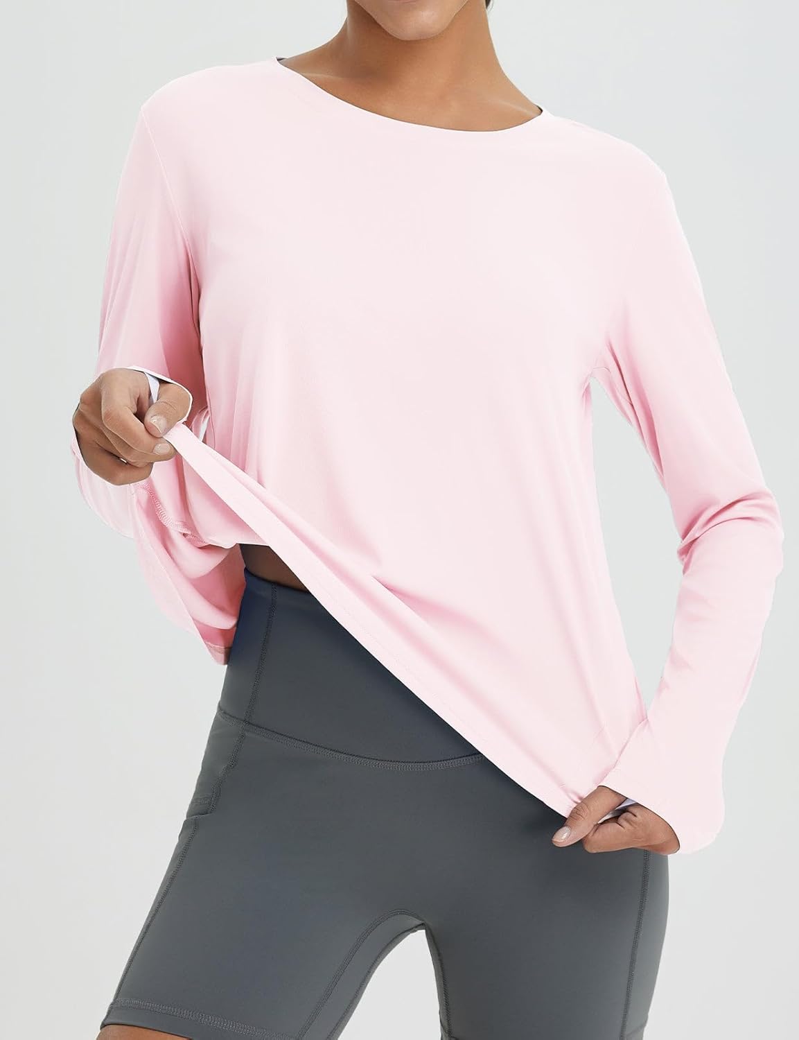 baleaf Women's Long Sleeve Workout Tops Athletic Shirts Split Back Running Gym Quick Dry Sun Protection UPF 50+ - Image 2