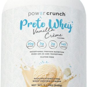 Power Crunch Proto Whey Vanilla Crème Protein Powder, 20g Protein, 26 Servings 1 Container of 2.1 LBS (949 g)