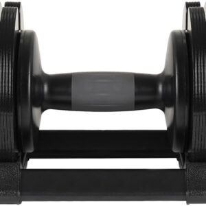 52LBS Adjustable Dumbbell Steel Black Rubber Coated Home Gym