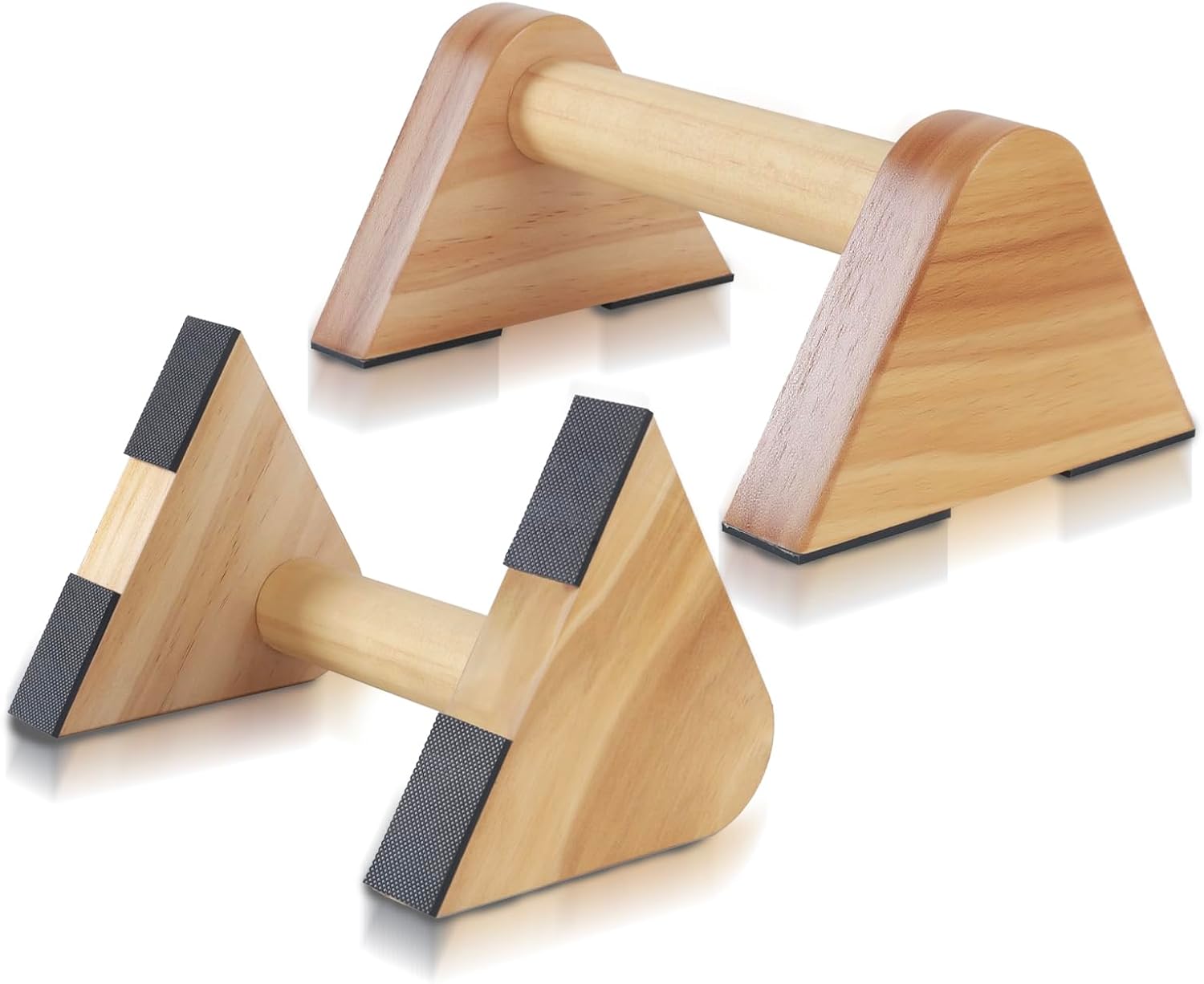 BESTWEI 1 Pair Wood Parallettes Bars Pushup Handles for Men - Calisthenics Equipment Push Up Bars, Gymnastics Handstand Training Planche Bar, Handstand Blocks