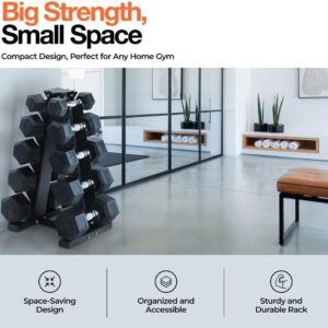 Weights Dumbbells Set with Rack – 150 lb Rubber-Coated Dumbbells for Easy Grip | Durable Carbon for Strength Training | Essential Workout Equipment for All Fitness Levels