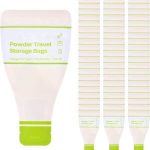 Disposable Protein Powder Travel Container Bags – 60Pcs Leakproof Single-Use Travel Powder Bags, Mess-Free Powder Travel Container for Gym, Workouts, Travel, On-The-Go Lifestyles