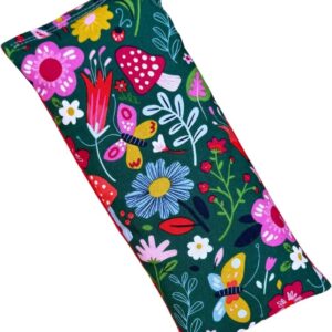 Eye Pillow for Yoga, Microwavable Moist Heat Eye Compress, Cold Pack, Weighted Pad for Relaxation or Meditation, Headache Migraine Relief (Red, Green, White)