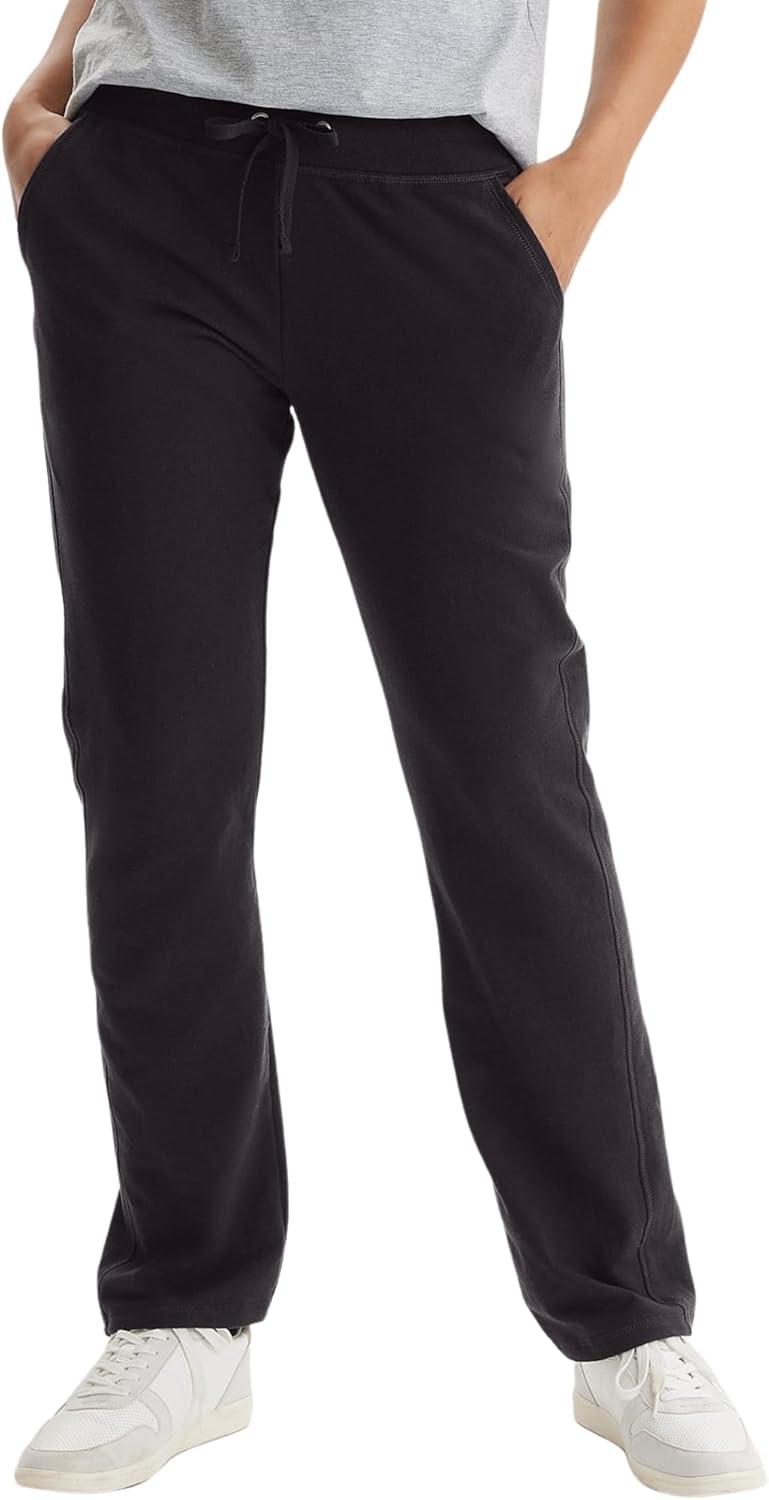 Hanes Womens French Terry Pants, Pocket Lounge Pants for Women, Lighter-Than-Fleece Loungewear, 31”