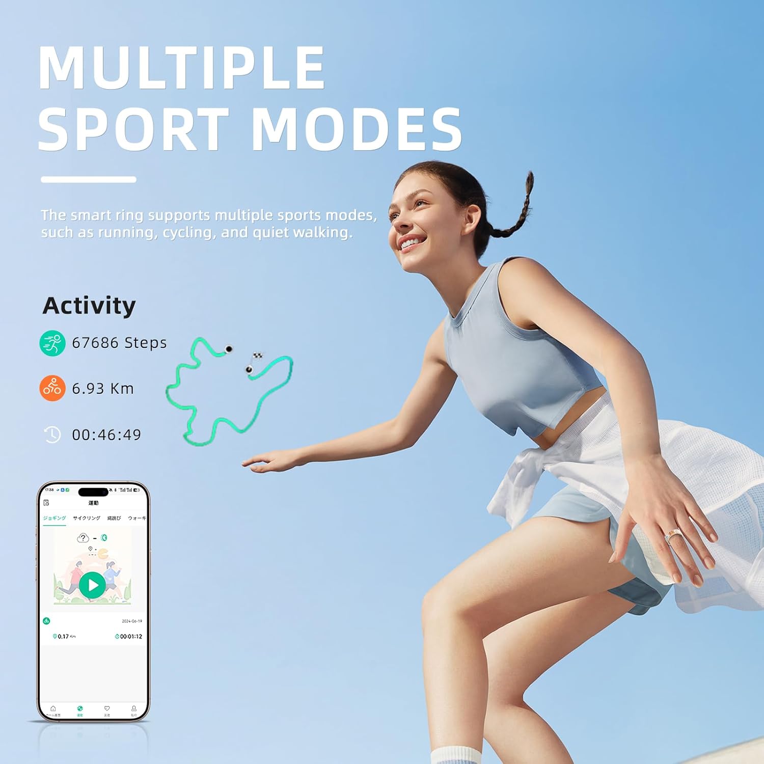 Smart Ring Health Tracker, for men and women, equipped with heart rate monitor, sleep tracker, 8 exercise modes, step counter, 5-7 days battery life, no subscription fee, IP68 waterproof R18 (9) - Image 4