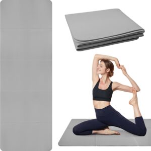 Foldable Yoga Mat, Upgraded Non-Slip Portable Fitness Mat, Waterproof TPE Travel Yoga Mat for Pilates, Gymnastics, Training & Workout, High-Density Durable Sports Mat, 72 x 24 x 0.2 Inch