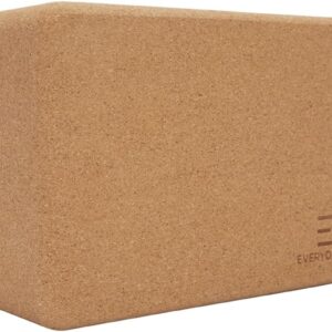 Everyday Yoga Premium Cork Block – Natural Cork, Improve Strength, Flexibility with Soft Brick Workout Handstand, (Single)
