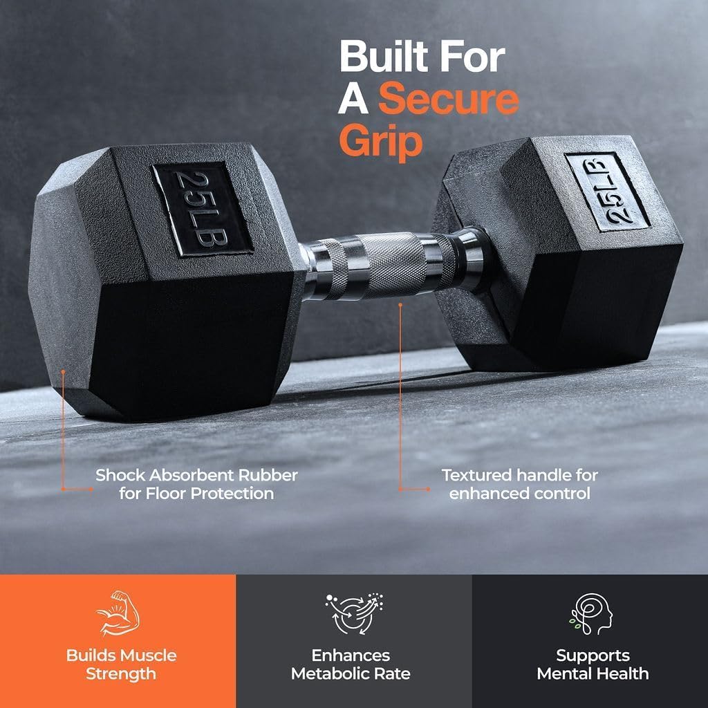Weights Dumbbells Set with Rack - 150 lb Rubber-Coated Dumbbells for Easy Grip | Durable Carbon for Strength Training | Essential Workout Equipment for All Fitness Levels - Image 6