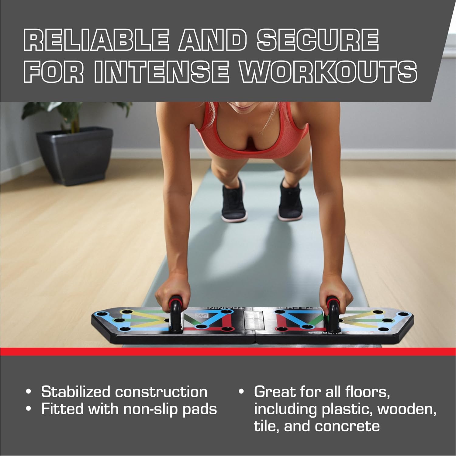 Push Up Board – Foldable Push Up Board for Men and Women, Push Up Handles with 30+ Color Coded Combo Positions for Exercise – At Home Workout Equipment Men, Pushup Board, Original - Image 5