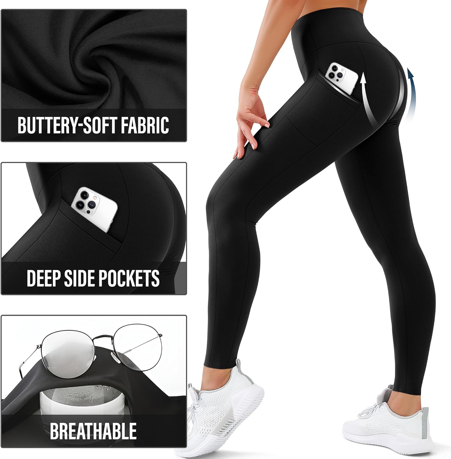 High Waisted Leggings for Women Tummy Control Buttery Soft Yoga Pants Womens Gym Workout Running Leggings - Image 5