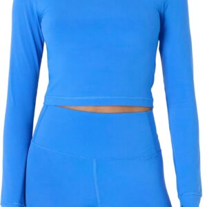 Amazon Essentials Womens Active FormFlex Buttery Soft Long Sleeve Slim Fit Crop Layering Workout Top