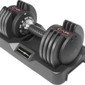 CAP Barbell ADJUSTABELL Adjustable Round Dumbbell Weights – Singles & Pairs | 12.5 lb, 25 lb & 55 lb | Multiple Handle Options