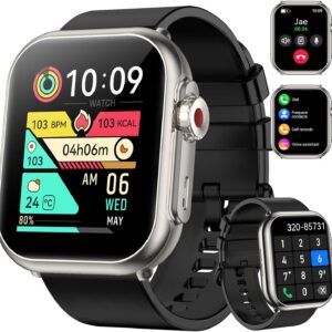 Smart Watch for Men Women, 1000 mAh 100 Day Battery Life, 1.85″ Fitness Tracker Bluetooth Call/Make Calls, 110+ Sport Modes, IP68 Waterproof, Heart Rate, 24/7 Sleep Monitor Fitness Watch, iOS/Android