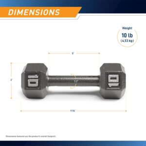 Marcy Cast Iron Hex Dumbbells Collection – Available size from 3-lb to 100-lb, SOLD INDIVIDUALLY