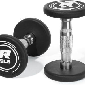RitFit 5-250 LBS PVC Encased Round Dumbbell sets with Knurled Handle and Optional Rack, Strength Training Equipment for Home Gym