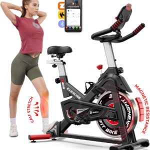 pooboo Exercise Bike, Adjustable Magnetic/Brake Pad Resistance Silent Belt Drive, Indoor Cycling Bike for Home Cardio, Fitness Stationary Bike with 350lbs/300lbs Weight Capacity &Upgraded Version Seat Solid Build 1