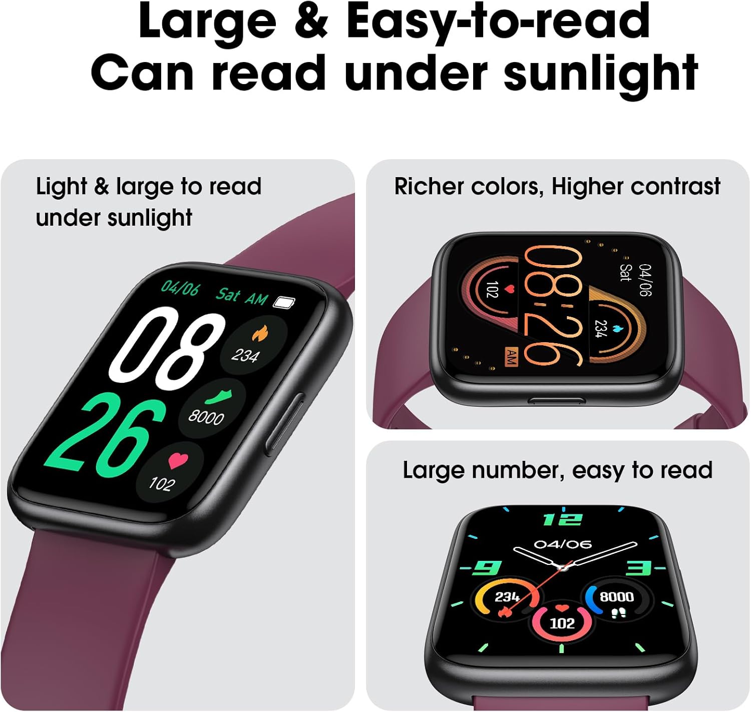 Pedometer Watch Senior Friendly No App/Phone Required, Waterproof Fitness Tracker Watch with Step Counter Calories/Sleep Tracker for Walking Running for Men Women - Image 4
