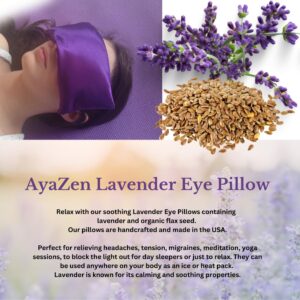 Relaxation Gift Set For Women- AyaZen Lavender Eye Pillow-Lavender Spray, Sachet and Lavender Soy Candle. Aromatherapy Stress Relief, Christmas Gifts. Perfect Yoga and Meditation Pillow. Made In USA