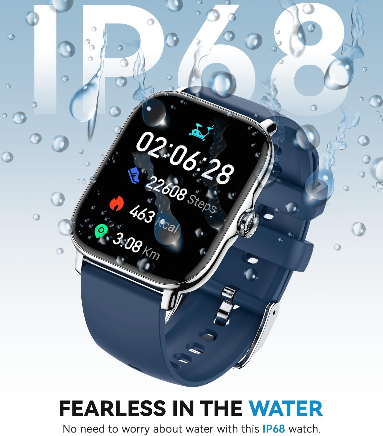 Smart Watch for Women Men- Answer/Make Call, 2025 IP68 Waterproof Fitness Step Sleep Tracker Watch with Monitor Activity Counter Smartwatch for Andriod iPhone iOS Samsung Compatible - Image 6