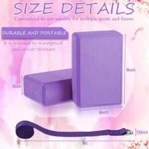 Outus 20 Pack Yoga Blocks and Straps Non-Slip EVA Foam Blocks with Metal D Ring Straps for Gym Exercise and Workout