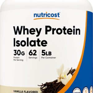 Nutricost Isolate Whey Protein Powder, Vanilla, 5 pounds