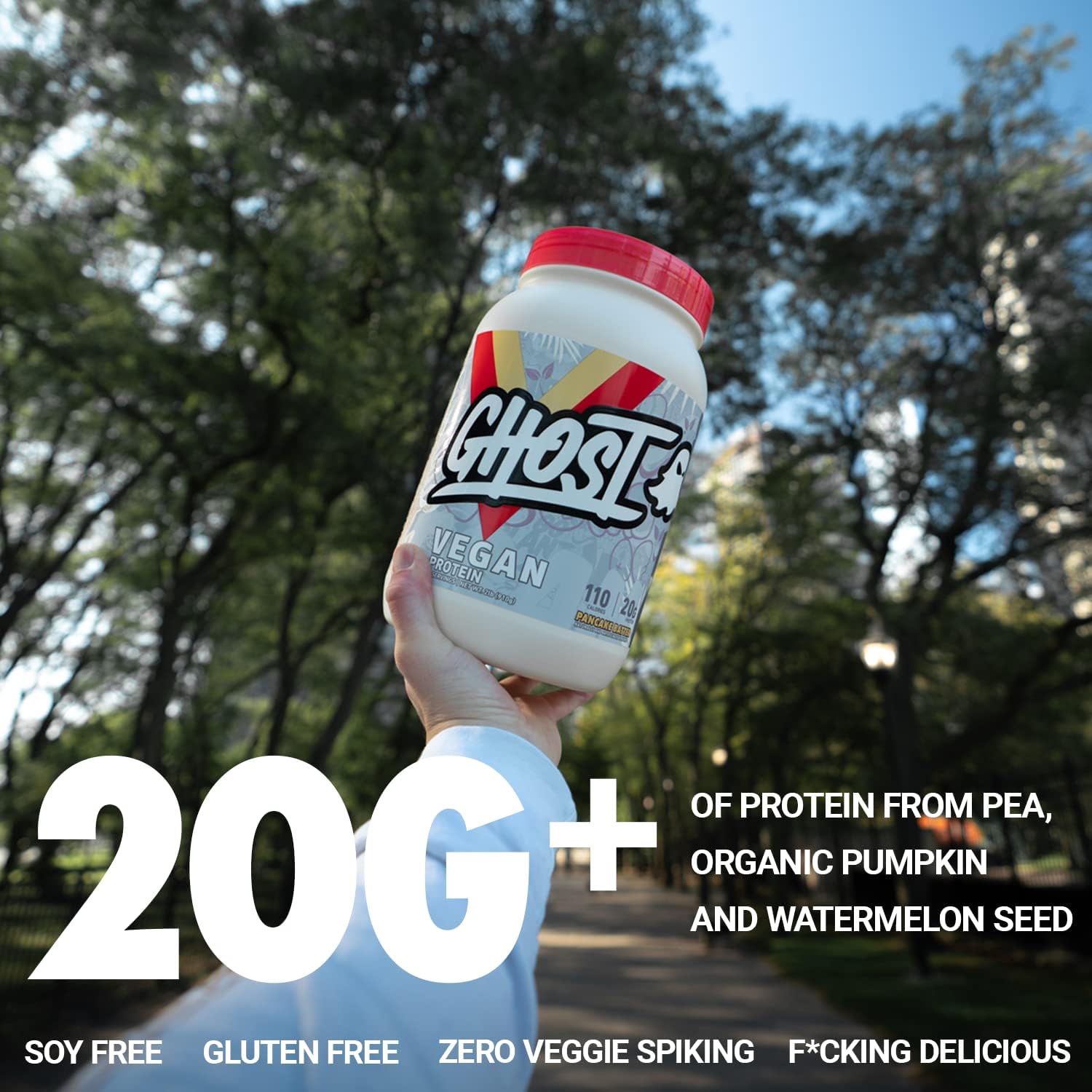 GHOST Vegan Protein Powder, Chocolate Cereal Milk - 2lb, 20g of Protein - Plant-Based Pea & Organic Pumpkin Protein - Post Workout & Nutrition Shakes, Smoothies, & Baking - Soy & Gluten-Free - Image 3